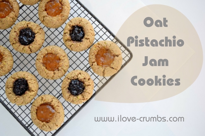 Vegan Oatmeal Pistachio Jam Cookies