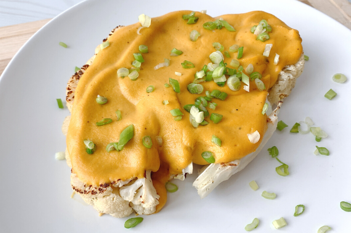Cauliflower ‘Steak’ with Cheese Sauce