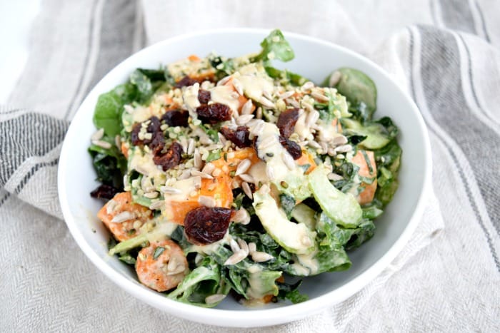 Tahini Kale Sweet Potato Salad